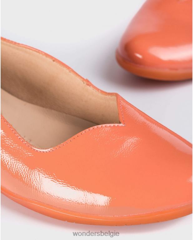 Zalm schoenen 6X06D425 zalmkleurige balletpomp vrouwen Wonders