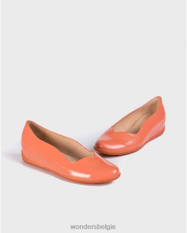 Zalm schoenen 6X06D425 zalmkleurige balletpomp vrouwen Wonders