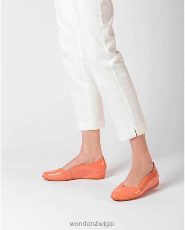 Zalm schoenen 6X06D425 zalmkleurige balletpomp vrouwen Wonders