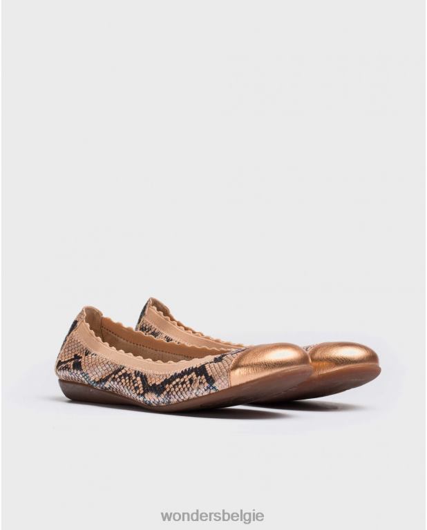 Zalm schoenen 6X06D429 zalm elastische ballerina vrouwen Wonders