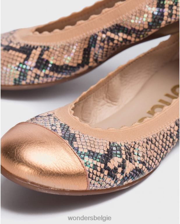 Zalm schoenen 6X06D429 zalm elastische ballerina vrouwen Wonders