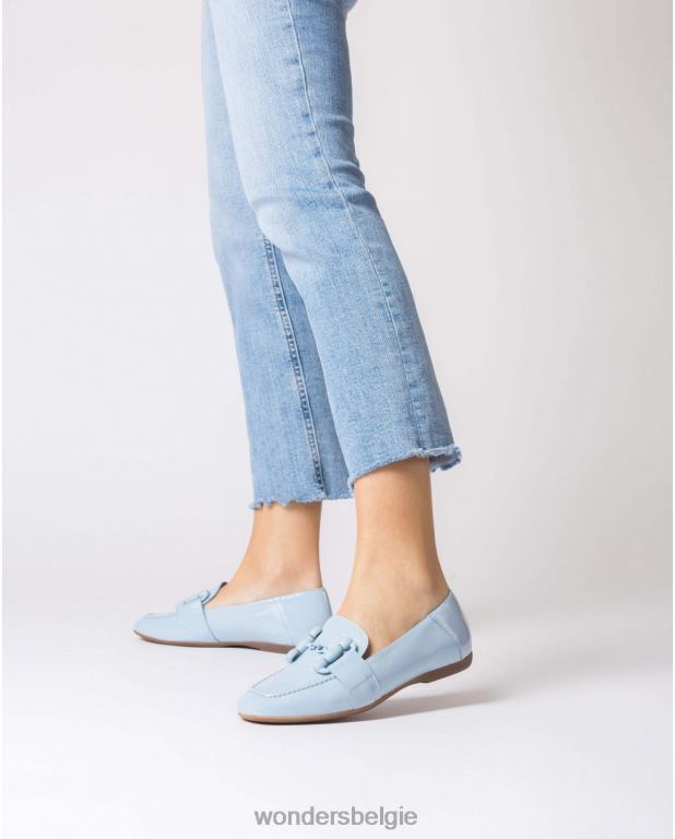 blauw schoenen 6X06D174 blauwe franny ballerina's vrouwen Wonders