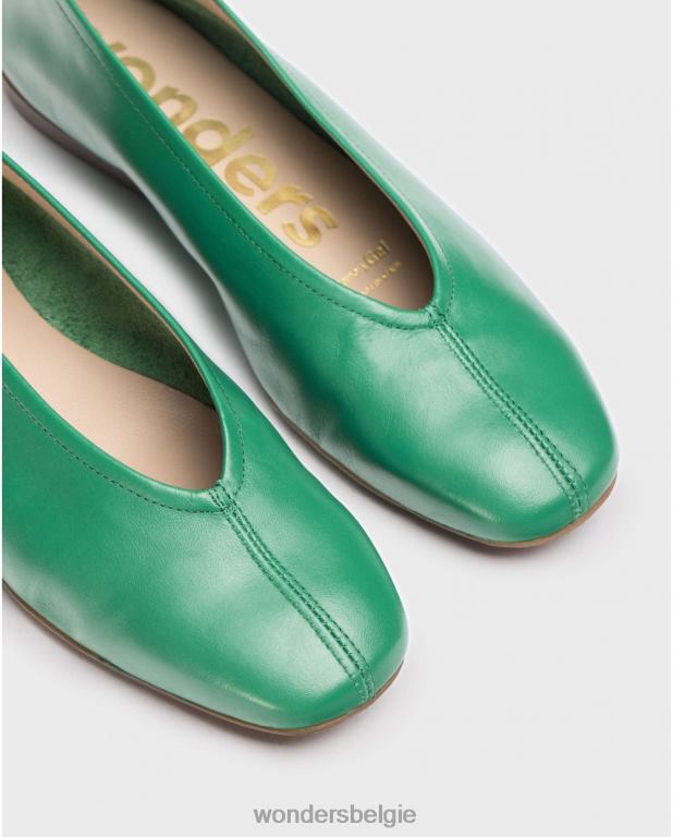 jade schoenen 6X06D105 jade groene pepa balletpomp vrouwen Wonders