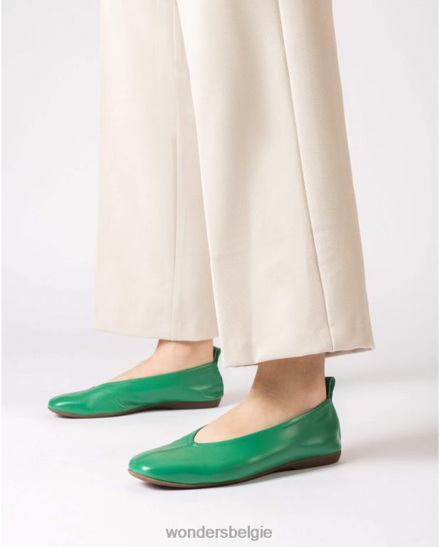 jade schoenen 6X06D105 jade groene pepa balletpomp vrouwen Wonders