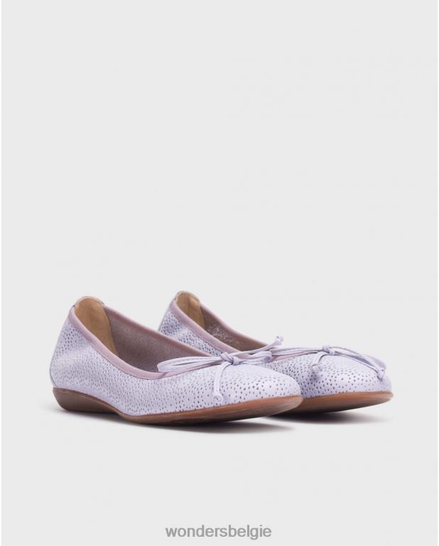 lavendel schoenen 6X06D228 lavendel kanten ballerina vrouwen Wonders