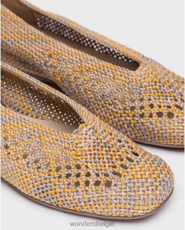 meestaza schoenen 6X06D147 Mostaza gele bruna ballerina's vrouwen Wonders