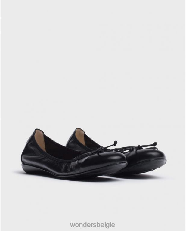 neger schoenen 6X06D328 negro zwarte bo balletpomp vrouwen Wonders