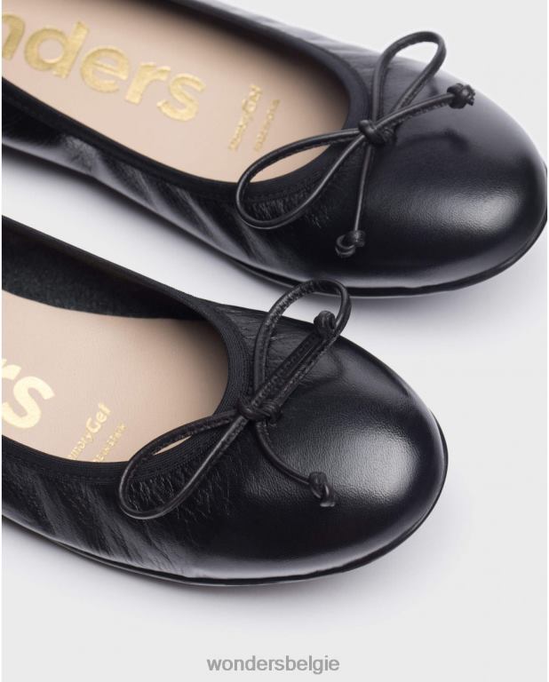 neger schoenen 6X06D328 negro zwarte bo balletpomp vrouwen Wonders