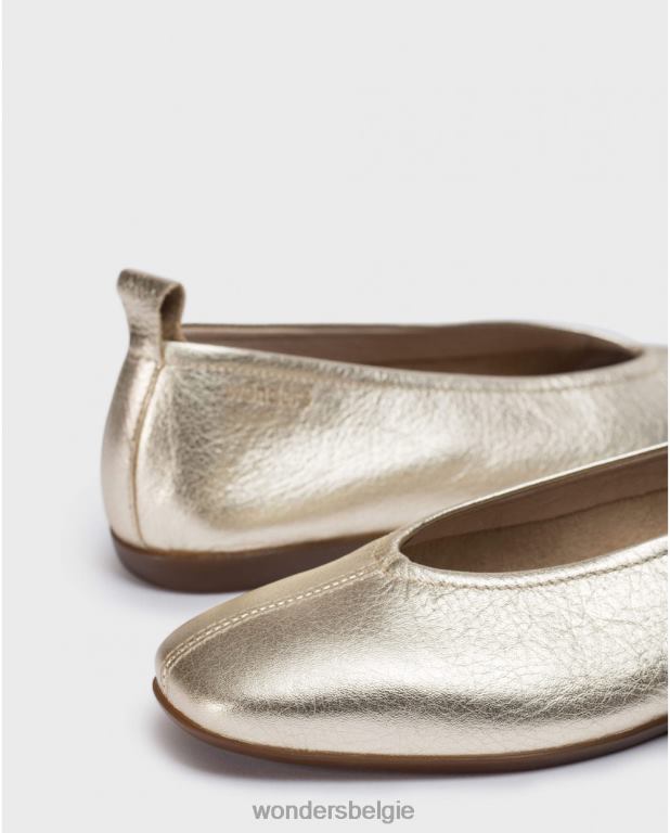 platina schoenen 6X06D69 platino metallic pepa balletpomp vrouwen Wonders