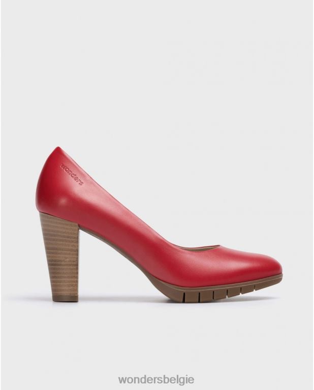 rojo schoenen 6X06D301 rojo leren pumps met hoge hak vrouwen Wonders
