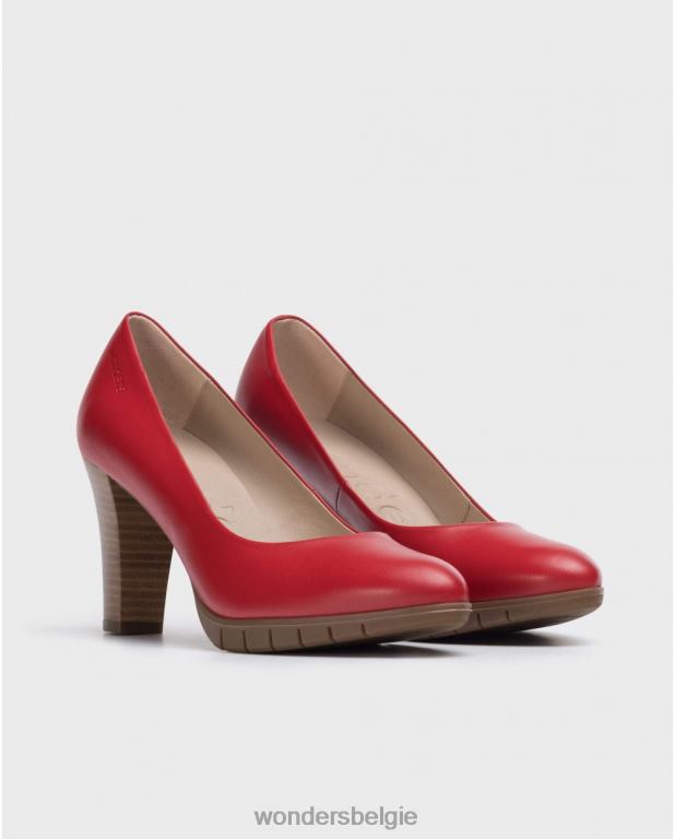 rojo schoenen 6X06D301 rojo leren pumps met hoge hak vrouwen Wonders