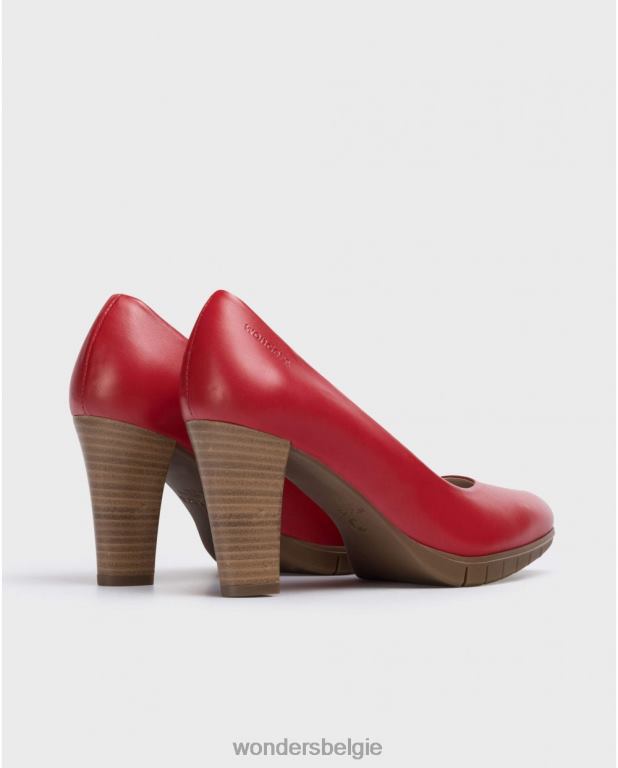 rojo schoenen 6X06D301 rojo leren pumps met hoge hak vrouwen Wonders