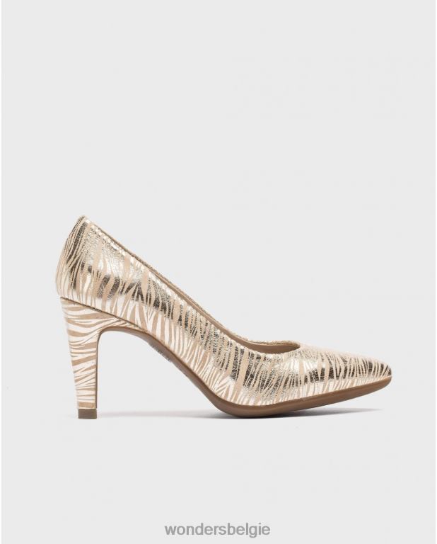 zand schoenen 6X06D63 zandbruine schoenpomp vrouwen Wonders