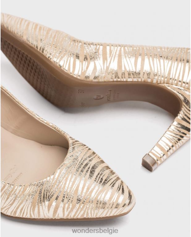 zand schoenen 6X06D63 zandbruine schoenpomp vrouwen Wonders