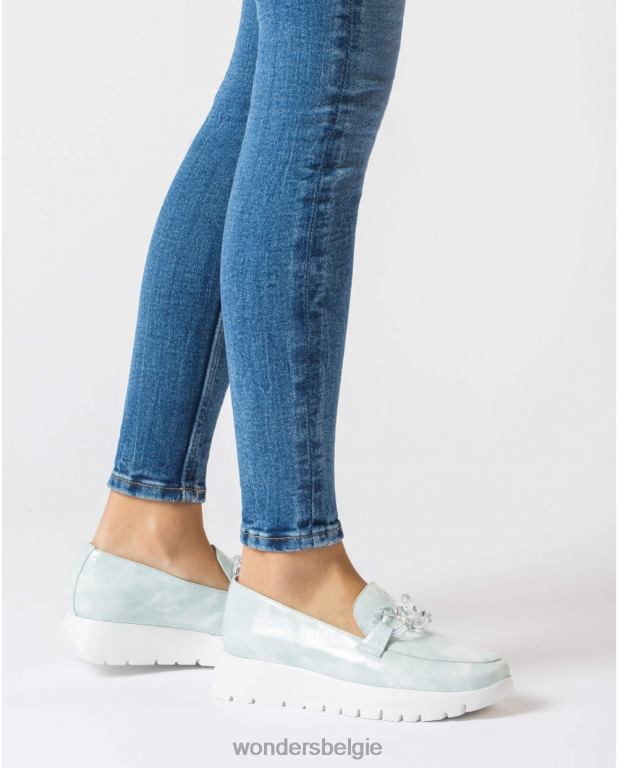 aloë schoenen 6X06D297 aloë blauwe roos mocassin vrouwen Wonders