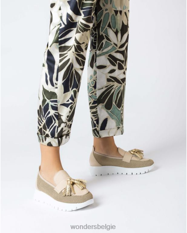 beige/natuur schoenen 6X06D238 beige/natuurbeige materia mocassin vrouwen Wonders