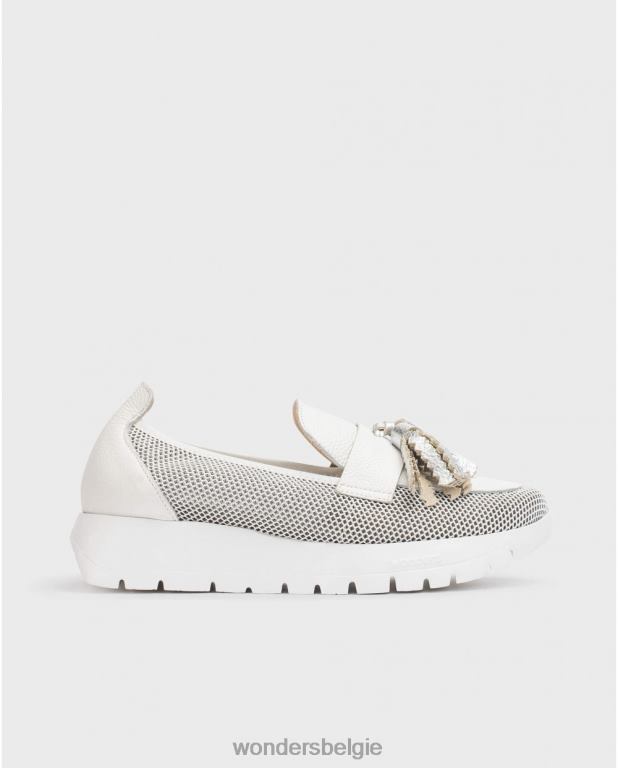 blanco/uit schoenen 6X06D237 blanco/off white materia mocassin vrouwen Wonders