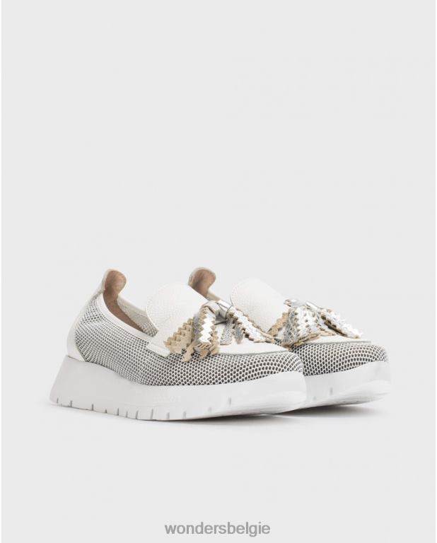 blanco/uit schoenen 6X06D237 blanco/off white materia mocassin vrouwen Wonders