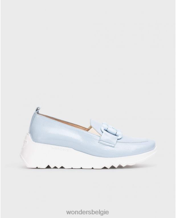 blauw schoenen 6X06D159 blauwe dans mocassin vrouwen Wonders