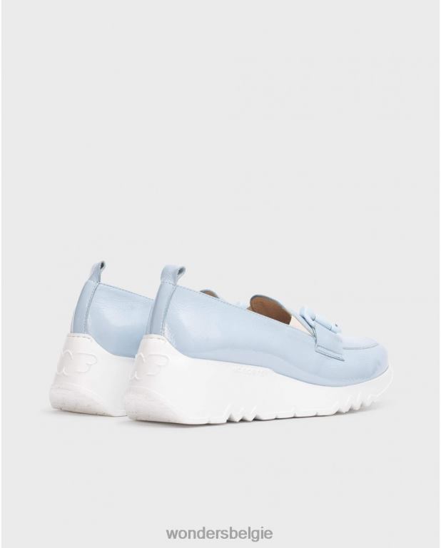 blauw schoenen 6X06D159 blauwe dans mocassin vrouwen Wonders