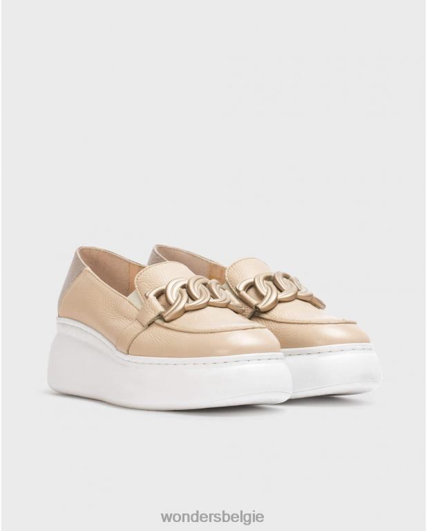 natuur/plao schoenen 6X06D269 naturel/plao beige beginnende mocassin vrouwen Wonders