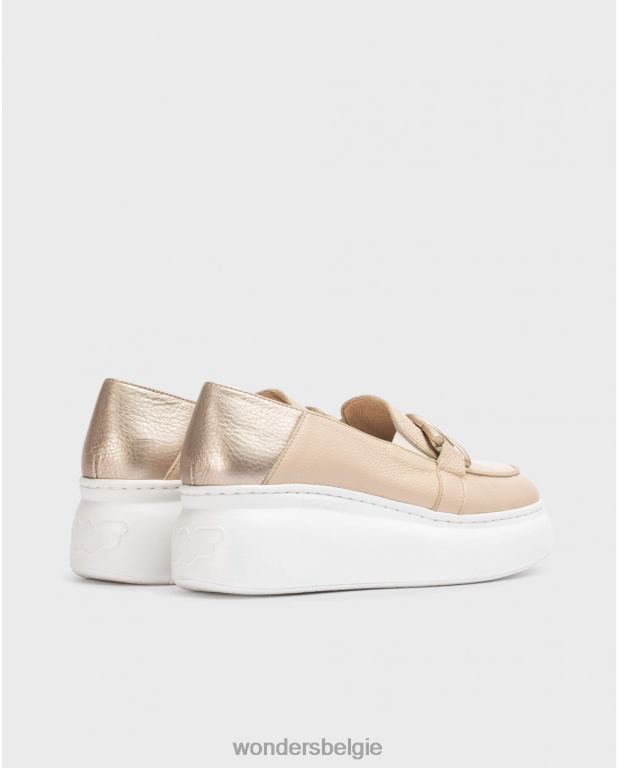 natuur/plao schoenen 6X06D269 naturel/plao beige beginnende mocassin vrouwen Wonders