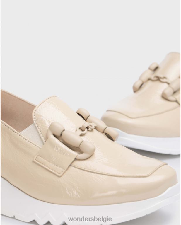natuurlijk schoenen 6X06D160 natuurlijke beige dans mocassin vrouwen Wonders