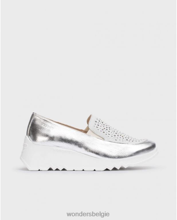 plata/blan schoenen 6X06D233 plata/blan zilveren harrison mocassin vrouwen Wonders