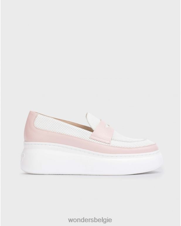 roze/uit schoenen 6X06D241 rosa/off pink nora mocassin vrouwen Wonders