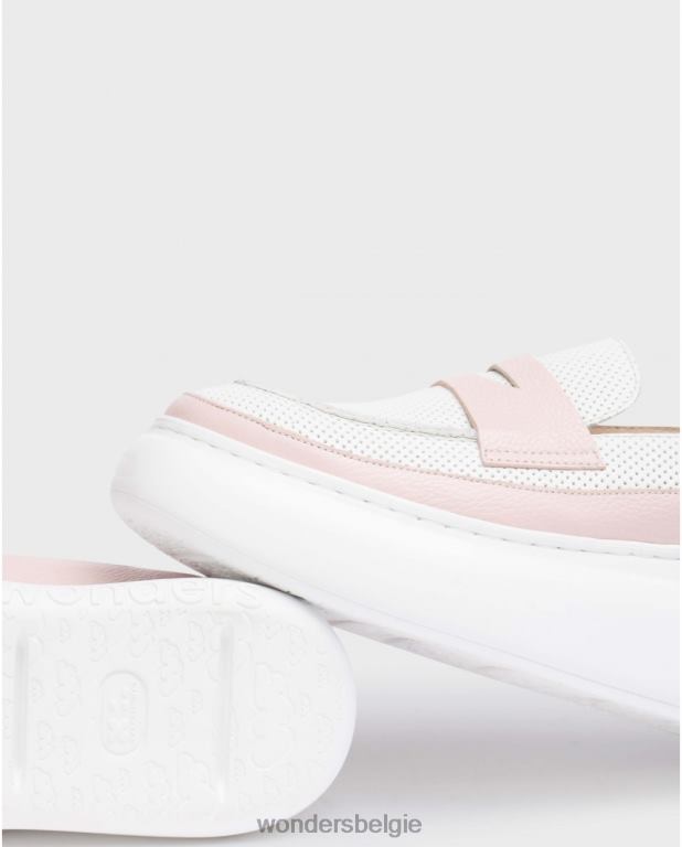 roze/uit schoenen 6X06D241 rosa/off pink nora mocassin vrouwen Wonders