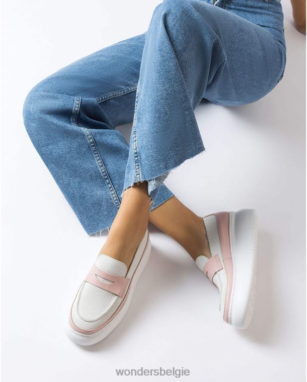 roze/uit schoenen 6X06D241 rosa/off pink nora mocassin vrouwen Wonders