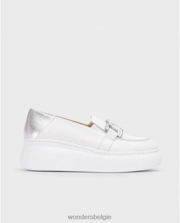 uit/plat schoenen 6X06D270 off/plata zilveren begin mocassin vrouwen Wonders