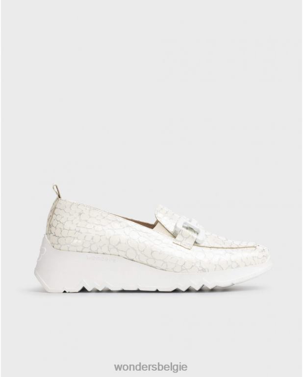 uit schoenen 6X06D280 gebroken witte sociale mocassin vrouwen Wonders