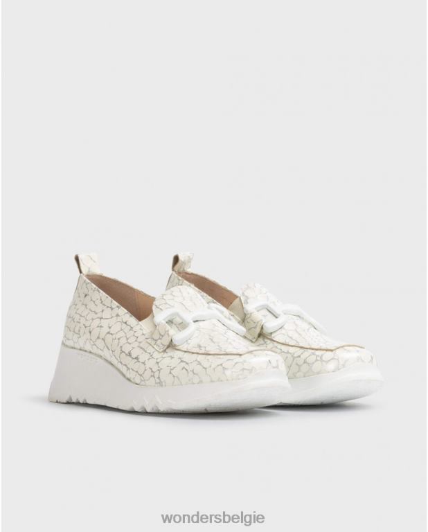 uit schoenen 6X06D280 gebroken witte sociale mocassin vrouwen Wonders