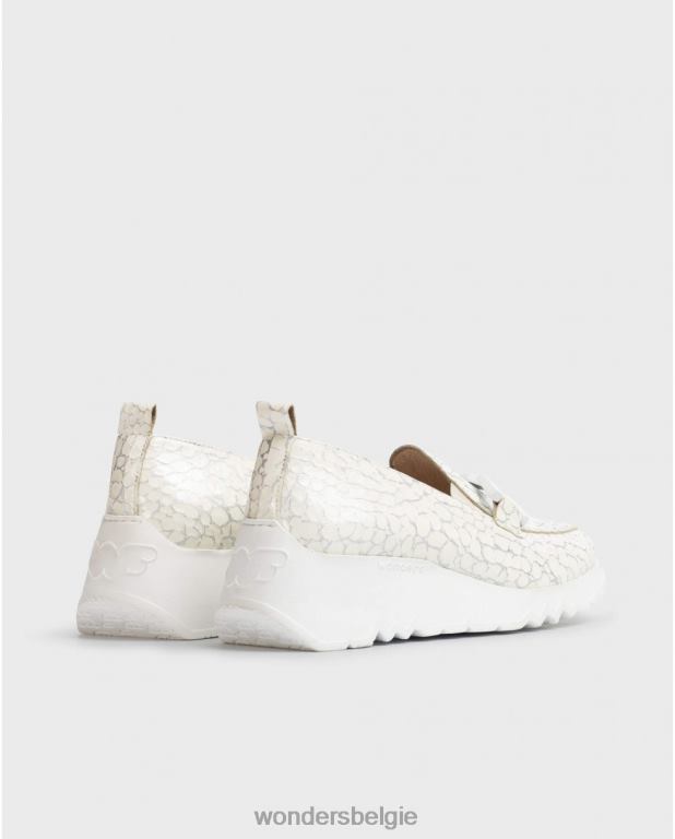 uit schoenen 6X06D280 gebroken witte sociale mocassin vrouwen Wonders