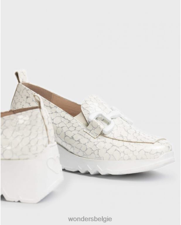 uit schoenen 6X06D280 gebroken witte sociale mocassin vrouwen Wonders