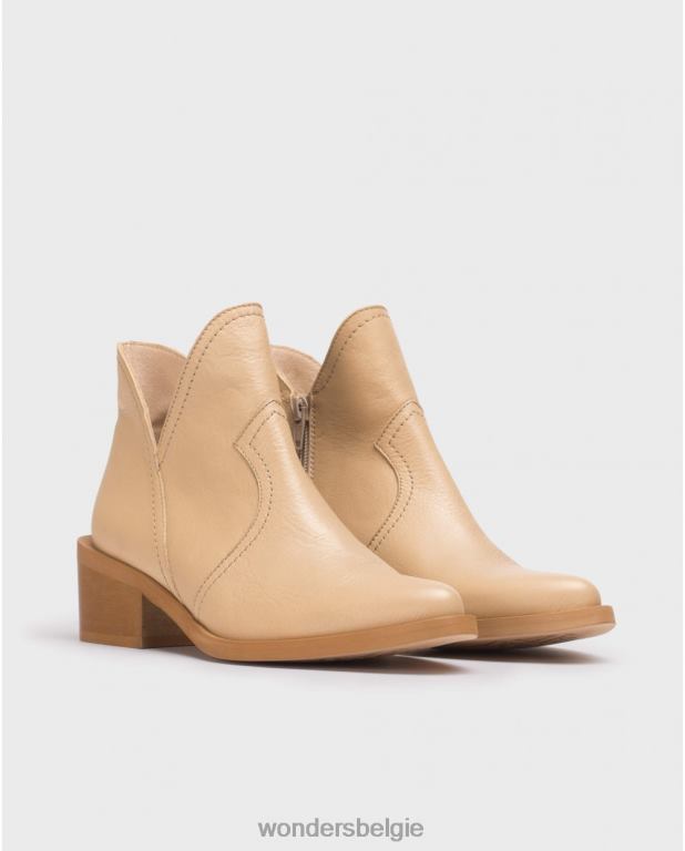 natuurlijk schoenen 6X06D258 natuurlijke cava enkellaars vrouwen Wonders