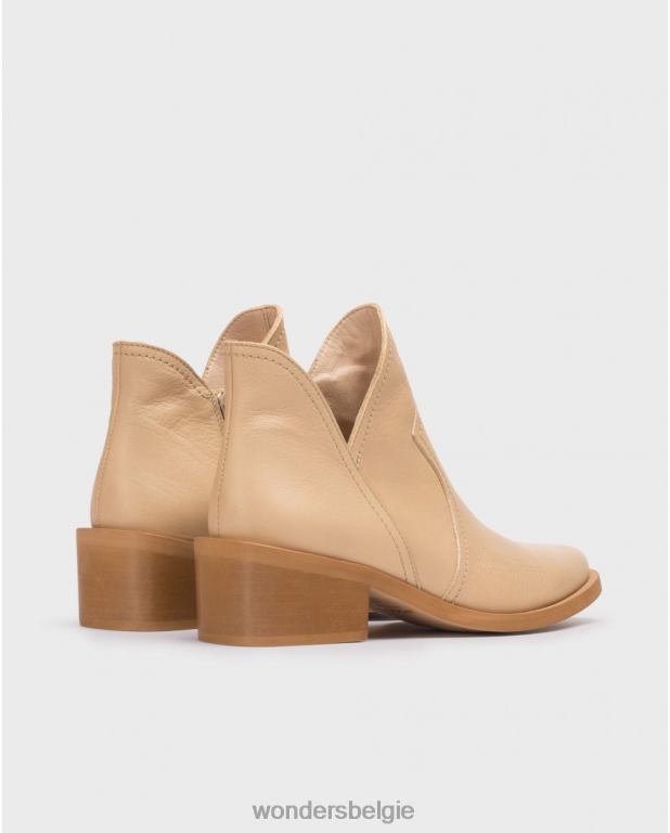 natuurlijk schoenen 6X06D258 natuurlijke cava enkellaars vrouwen Wonders