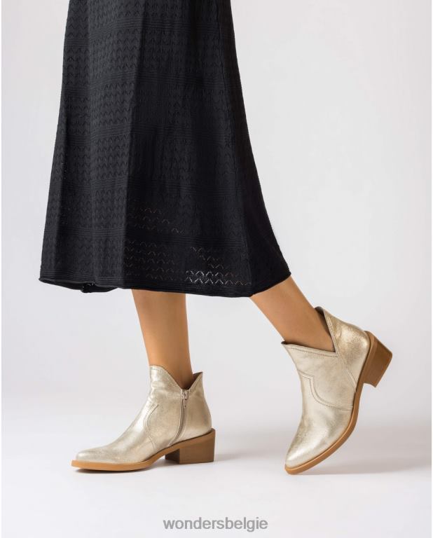 platina schoenen 6X06D52 platina gouden cava enkellaars vrouwen Wonders