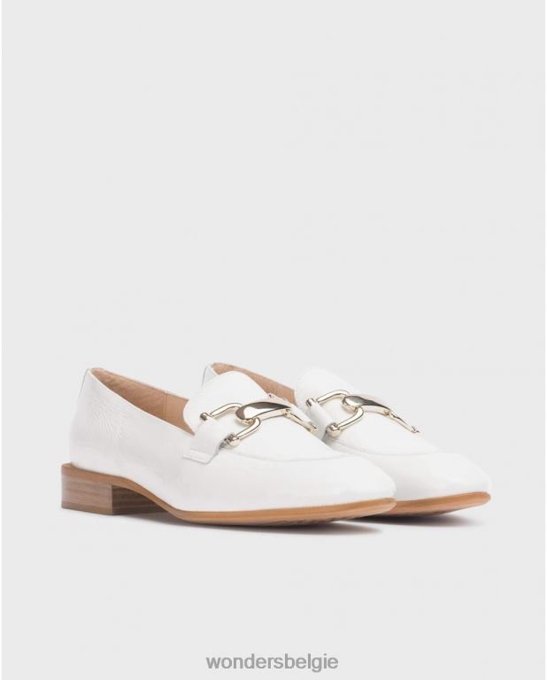 uit schoenen 6X06D235 gebroken witte ermes mocassin vrouwen Wonders