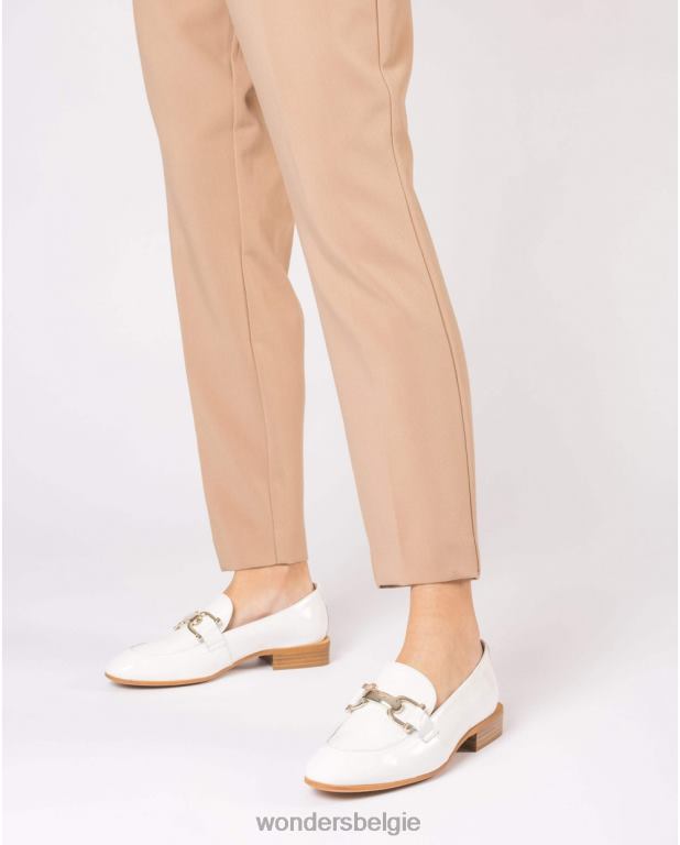 uit schoenen 6X06D235 gebroken witte ermes mocassin vrouwen Wonders