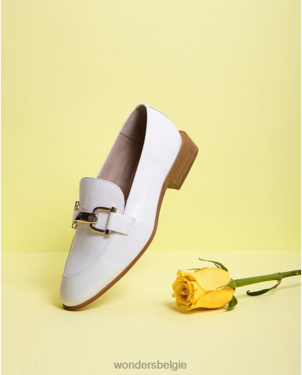 uit schoenen 6X06D235 gebroken witte ermes mocassin vrouwen Wonders