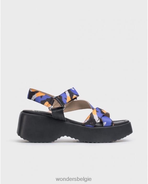 azul/neger schoenen 6X06D286 azul/negerblauwe lisa sandaal vrouwen Wonders