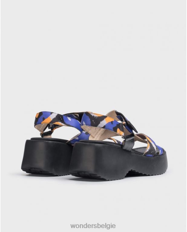 azul/neger schoenen 6X06D286 azul/negerblauwe lisa sandaal vrouwen Wonders