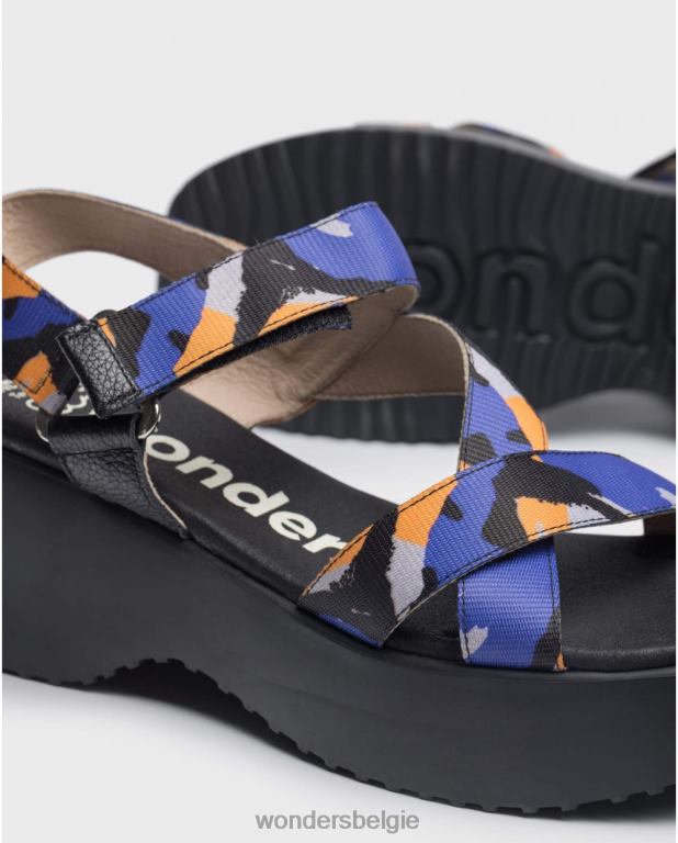 azul/neger schoenen 6X06D286 azul/negerblauwe lisa sandaal vrouwen Wonders