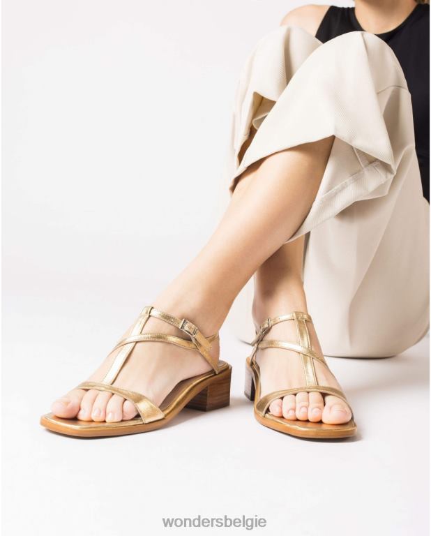goud schoenen 6X06D339 gouden metallic aurora sandaal vrouwen Wonders