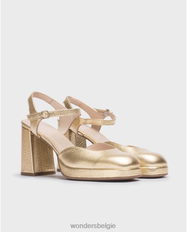 goud schoenen 6X06D50 goud blauwe schoenen vrouwen Wonders