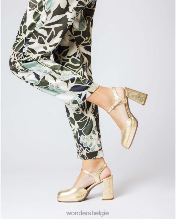 goud schoenen 6X06D50 goud blauwe schoenen vrouwen Wonders