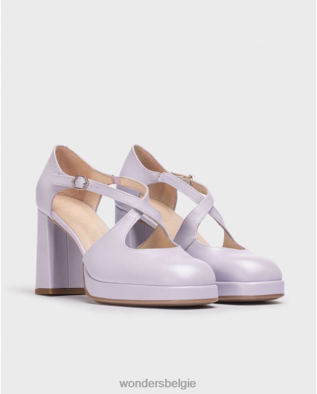 lavendel schoenen 6X06D113 lavendel zwarte lexi schoen vrouwen Wonders