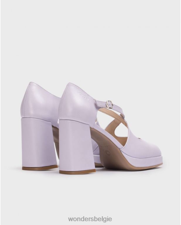 lavendel schoenen 6X06D113 lavendel zwarte lexi schoen vrouwen Wonders
